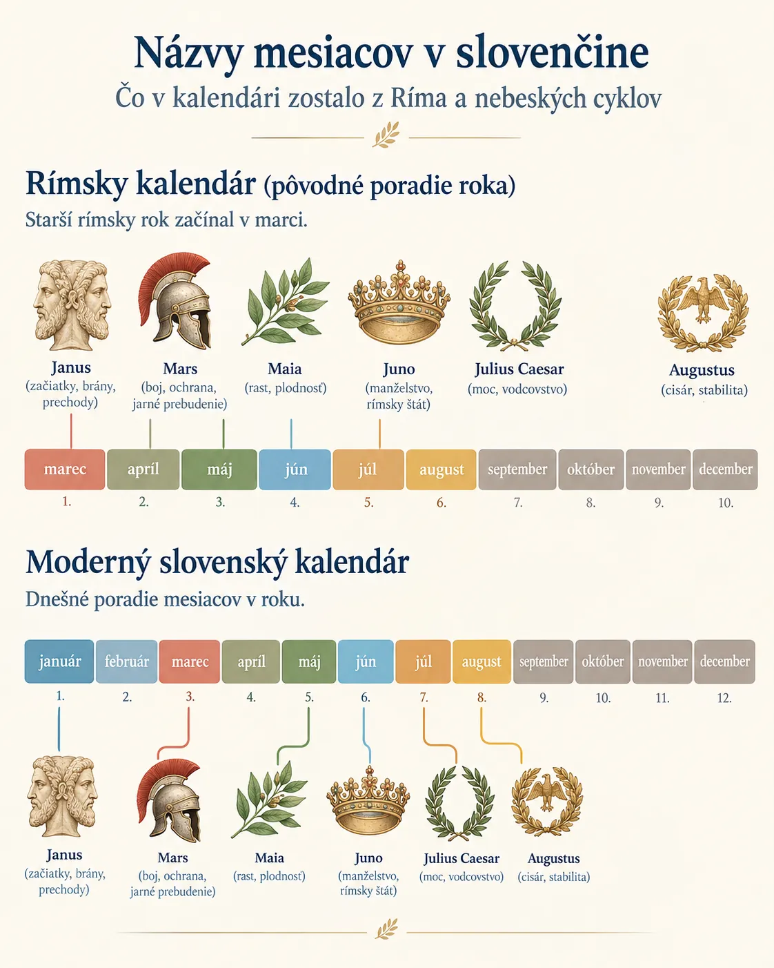 Roman calendar month names and their origins