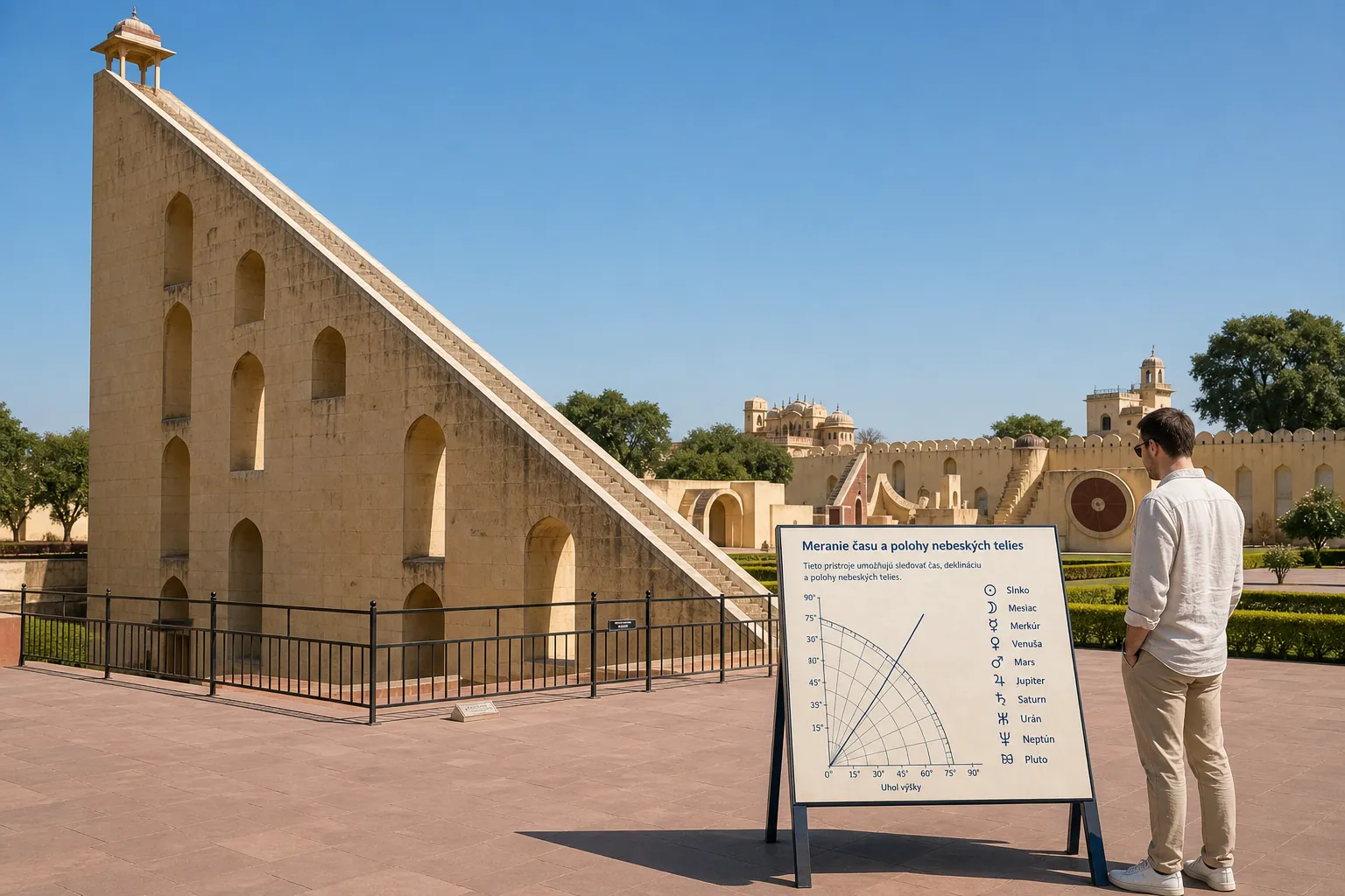 stone astronomical instruments at Jantar Mantar in Jaipur