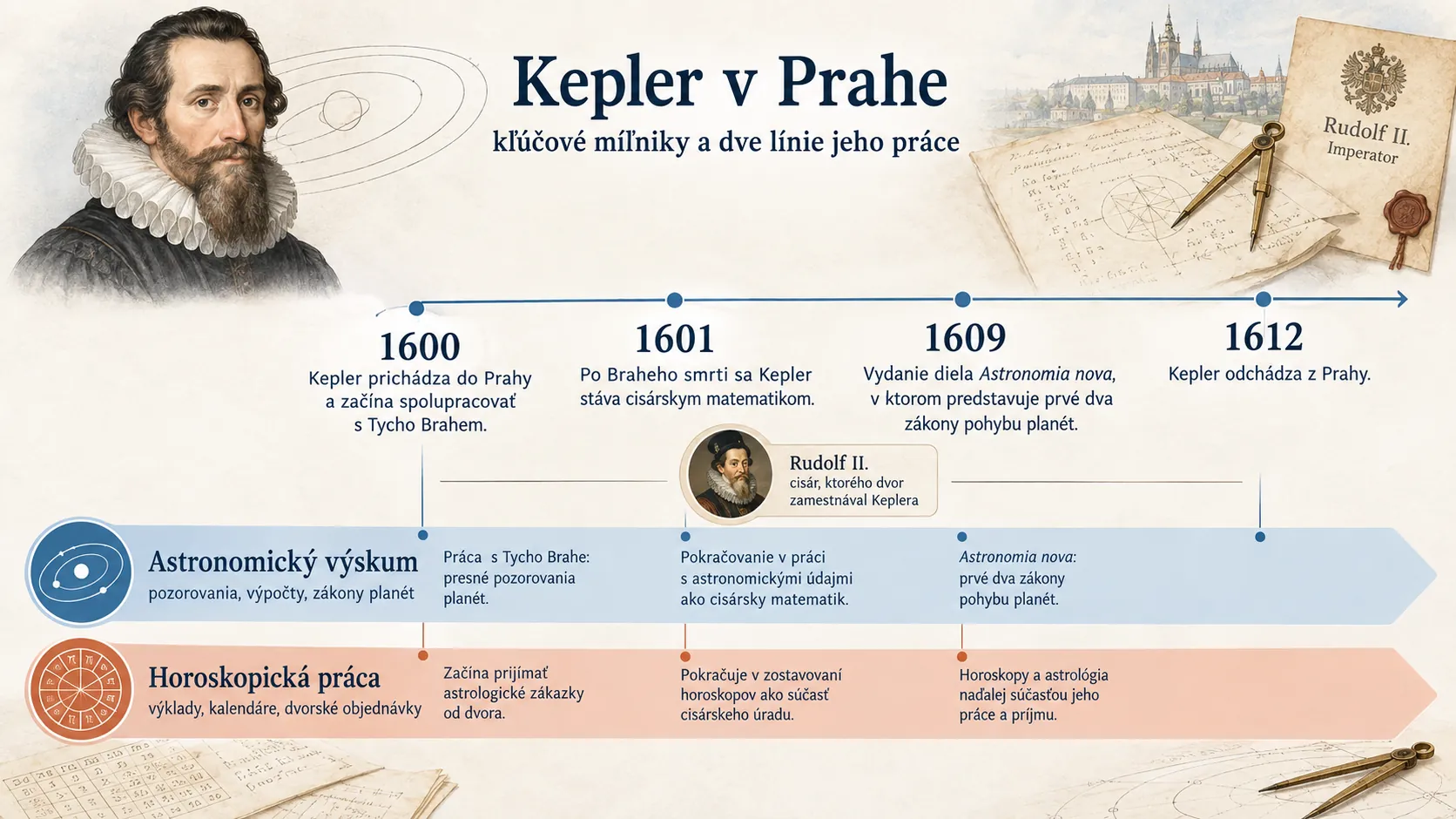 timeline of Kepler’s Prague years and court work