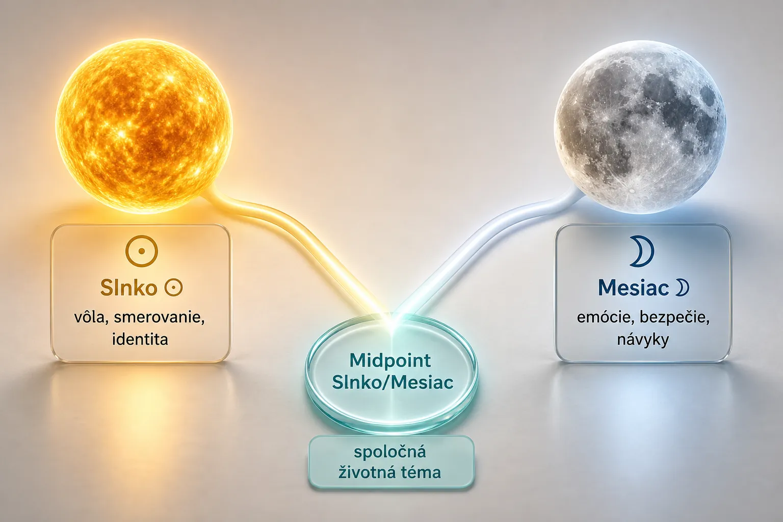 Sun Moon midpoint connecting conscious will and emotional needs