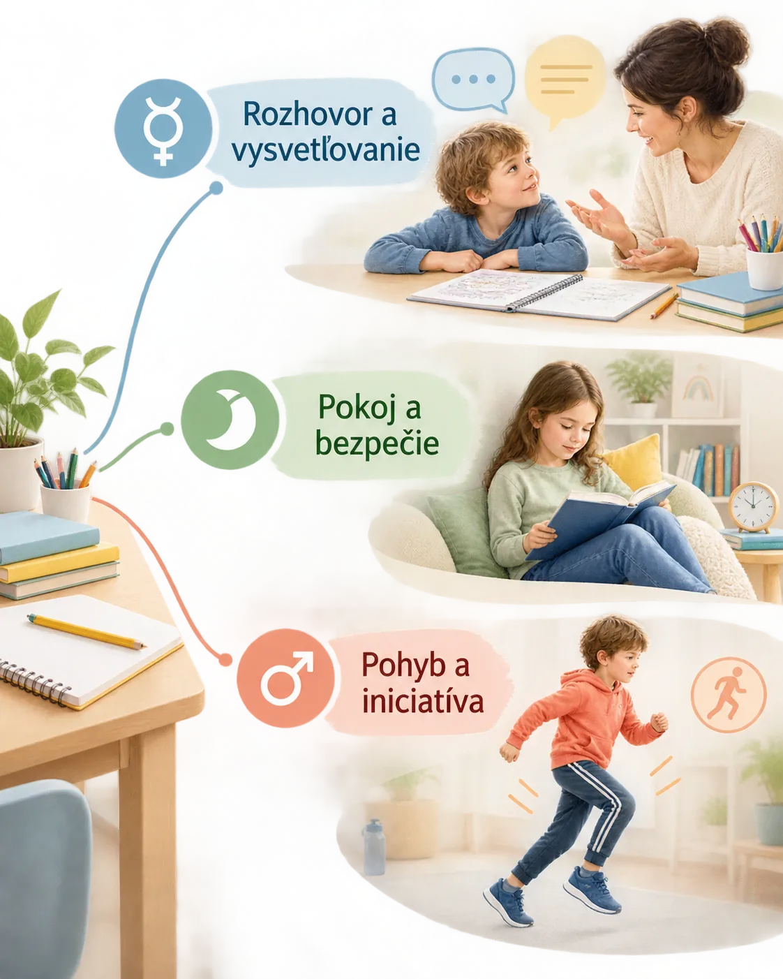 child learning preferences infographic with Mercury Moon and Mars