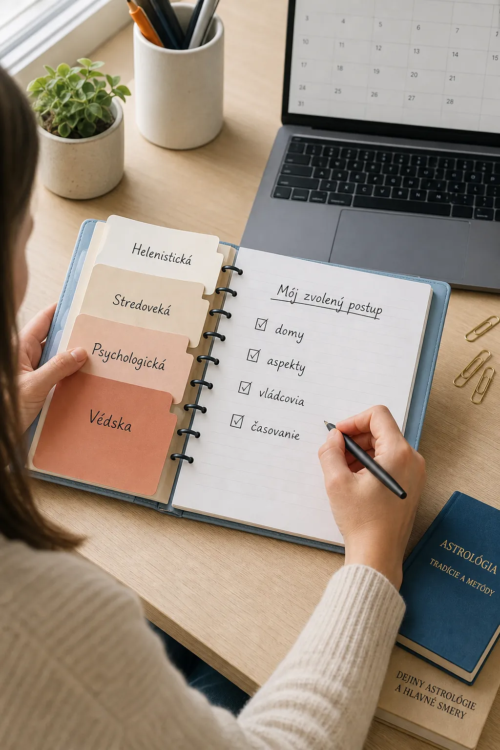 reader organizing astrology notes by tradition