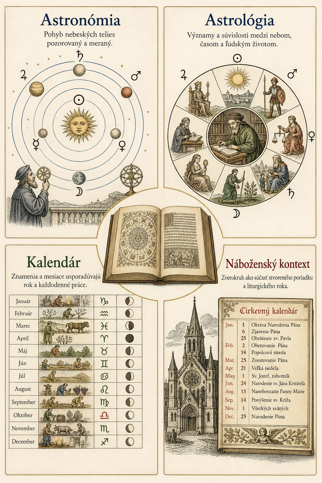 renaissance book illustration comparing zodiac astronomy and astrology