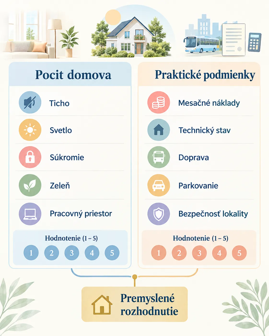 editorial infographic comparing home priorities and practical housing conditions