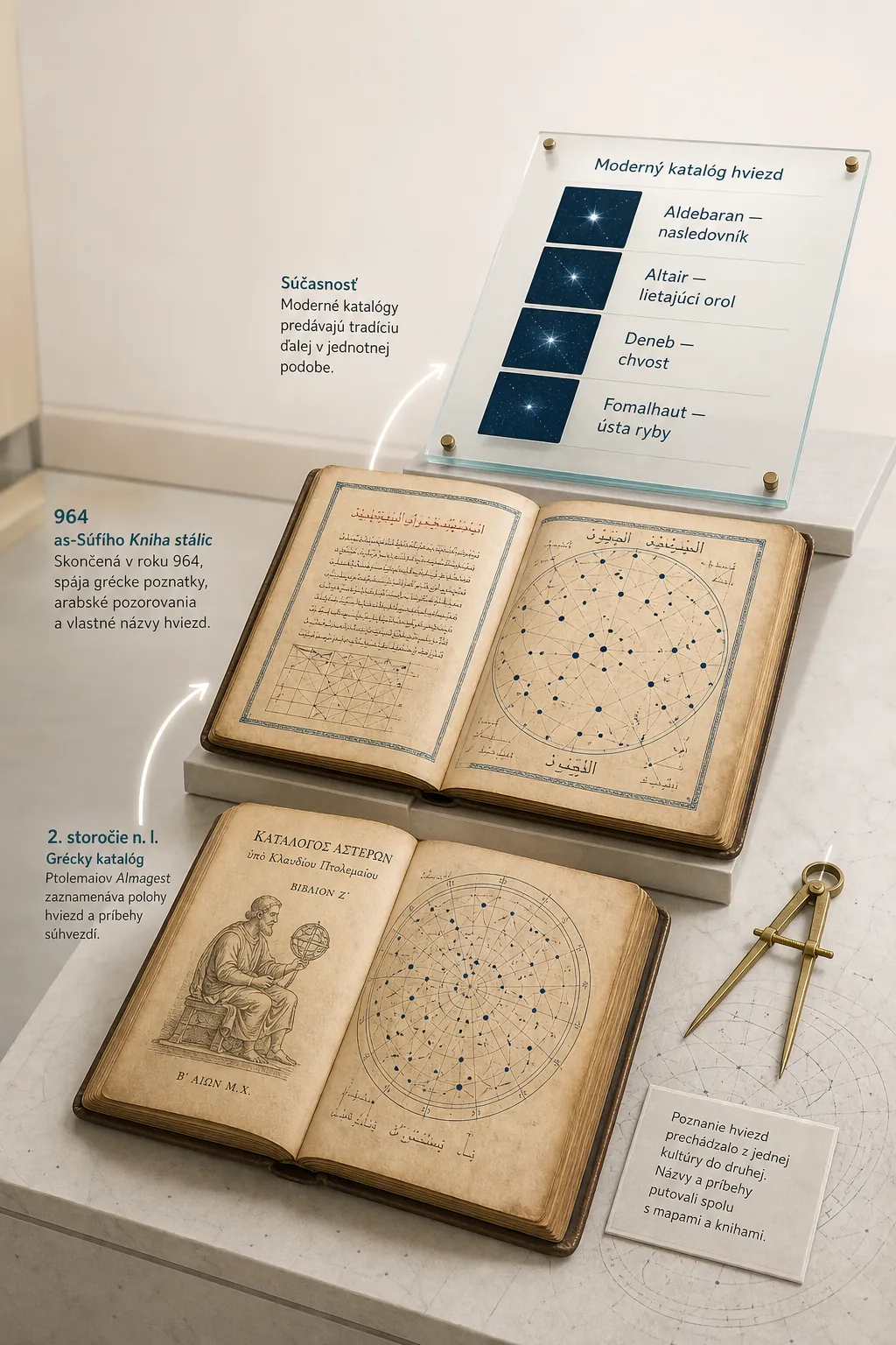 Arabic star names travelling through historical sky atlases