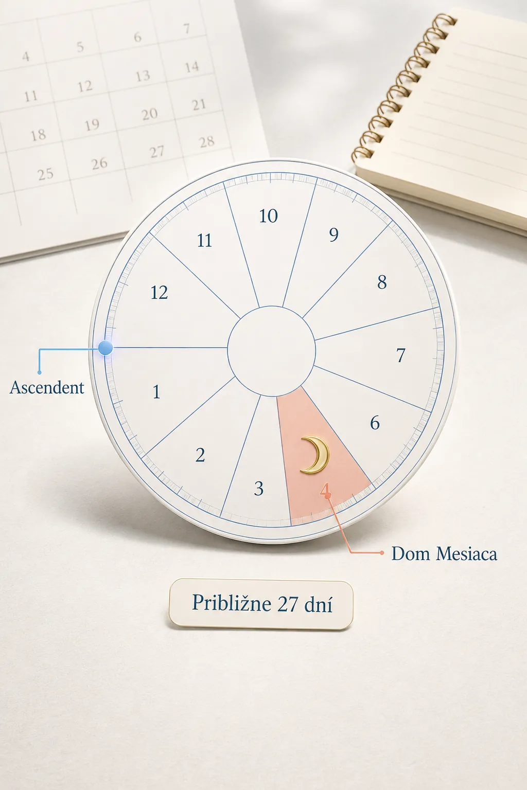 personal lunar return chart on a desk