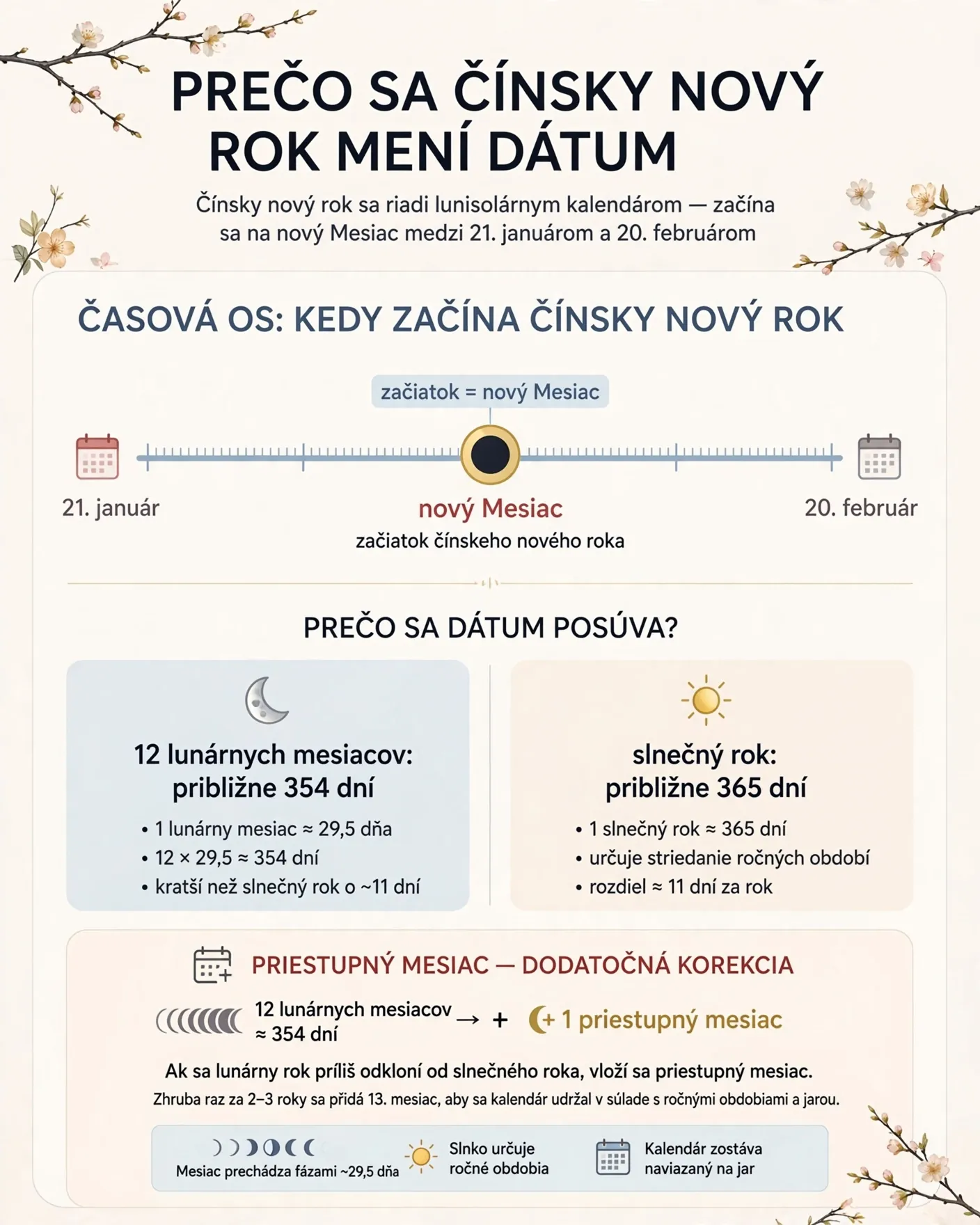 lunar calendar infographic explaining the moving Chinese New Year date