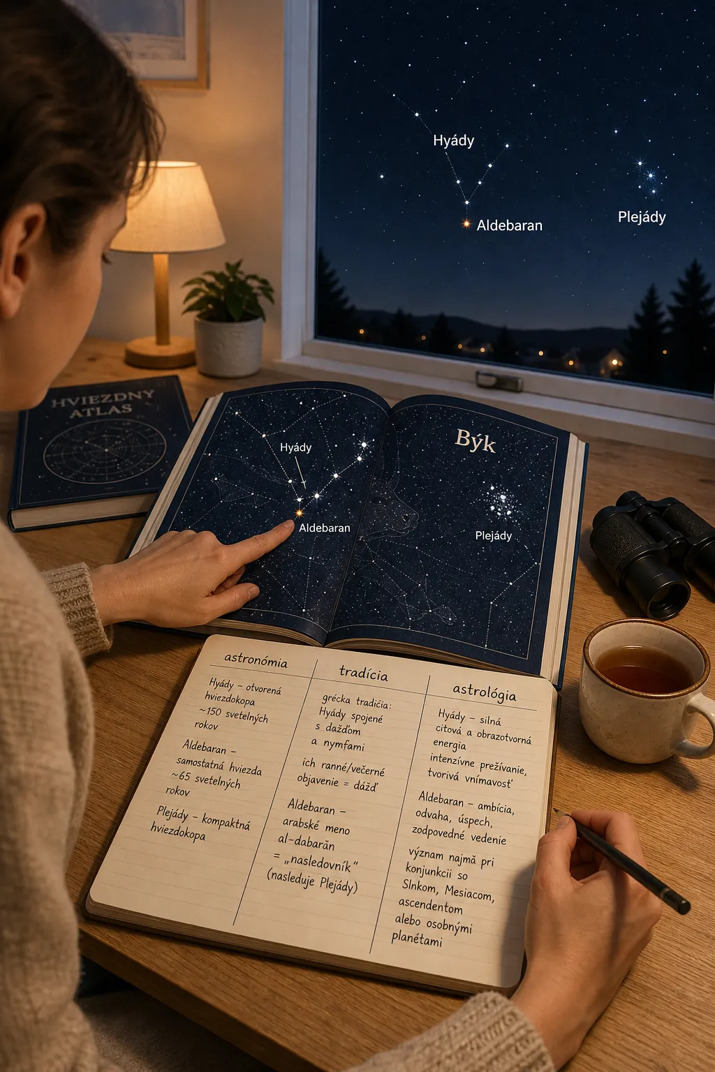 person comparing a star map with Taurus traditions