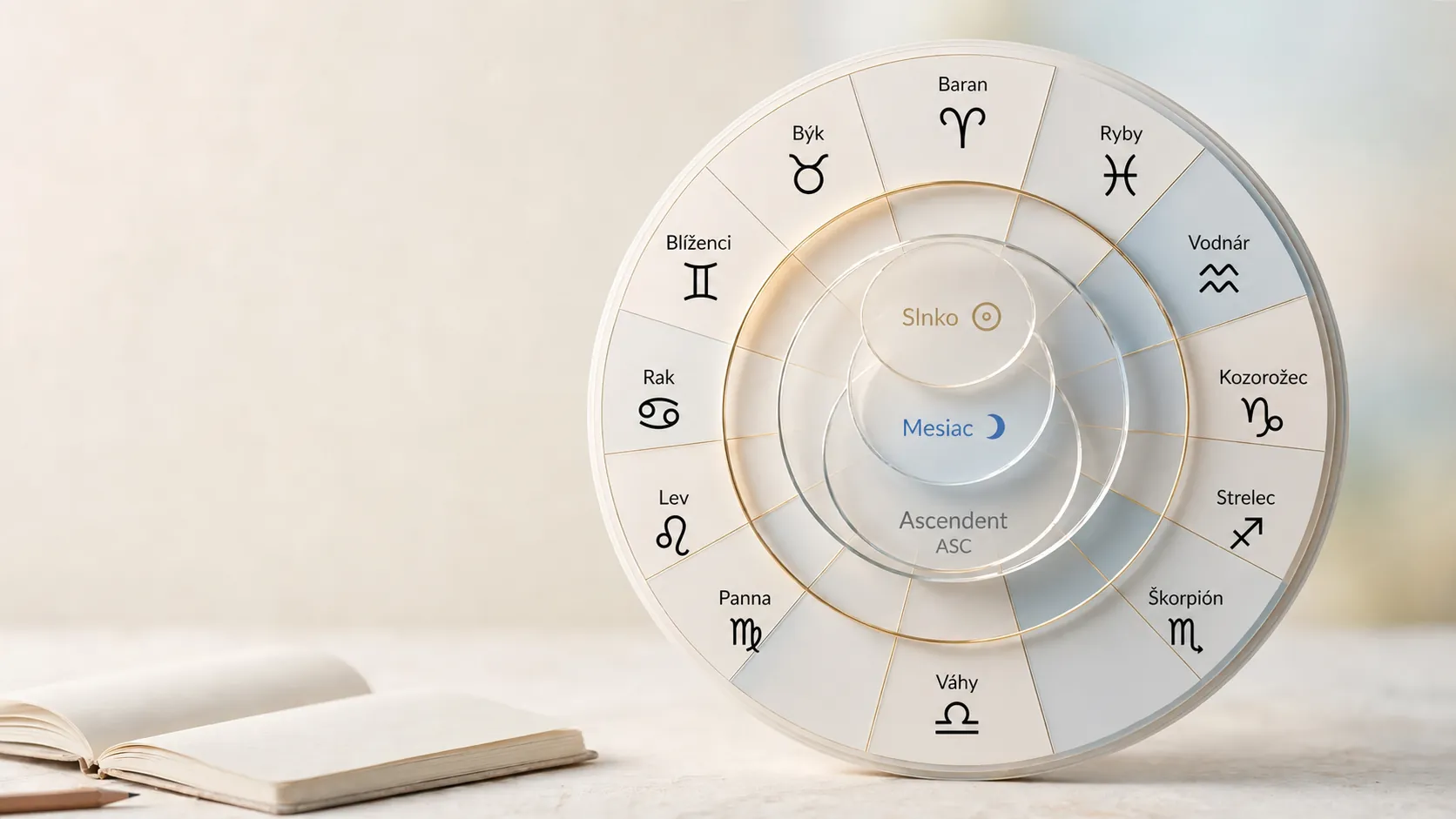 layered birth chart with sun moon and ascendant