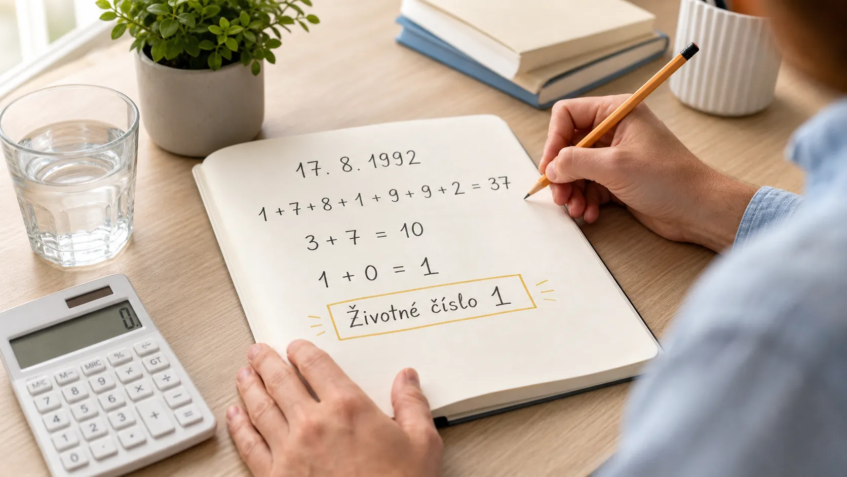 person calculating a numerology birth number