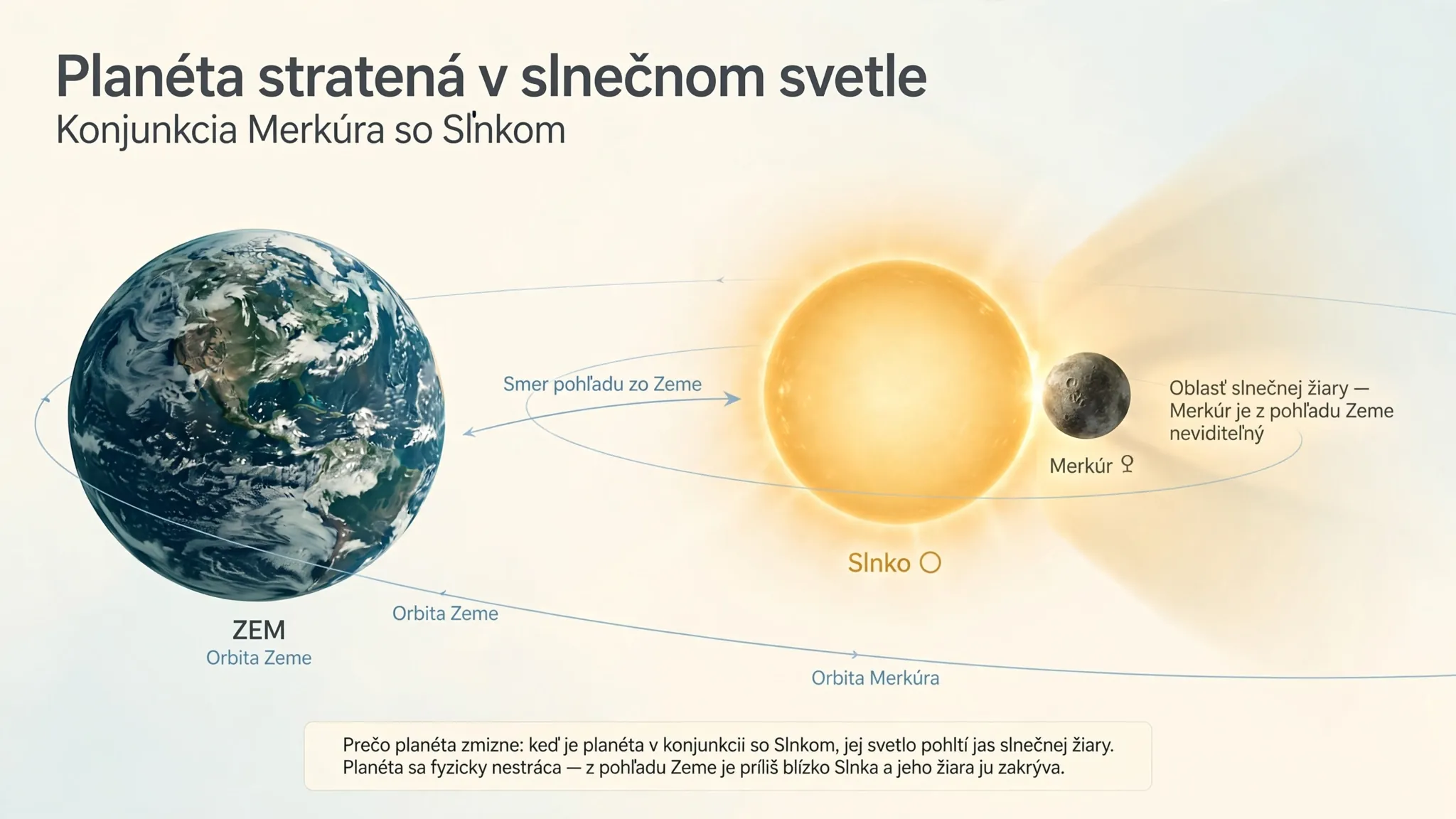 planet lost in sunlight near the horizon