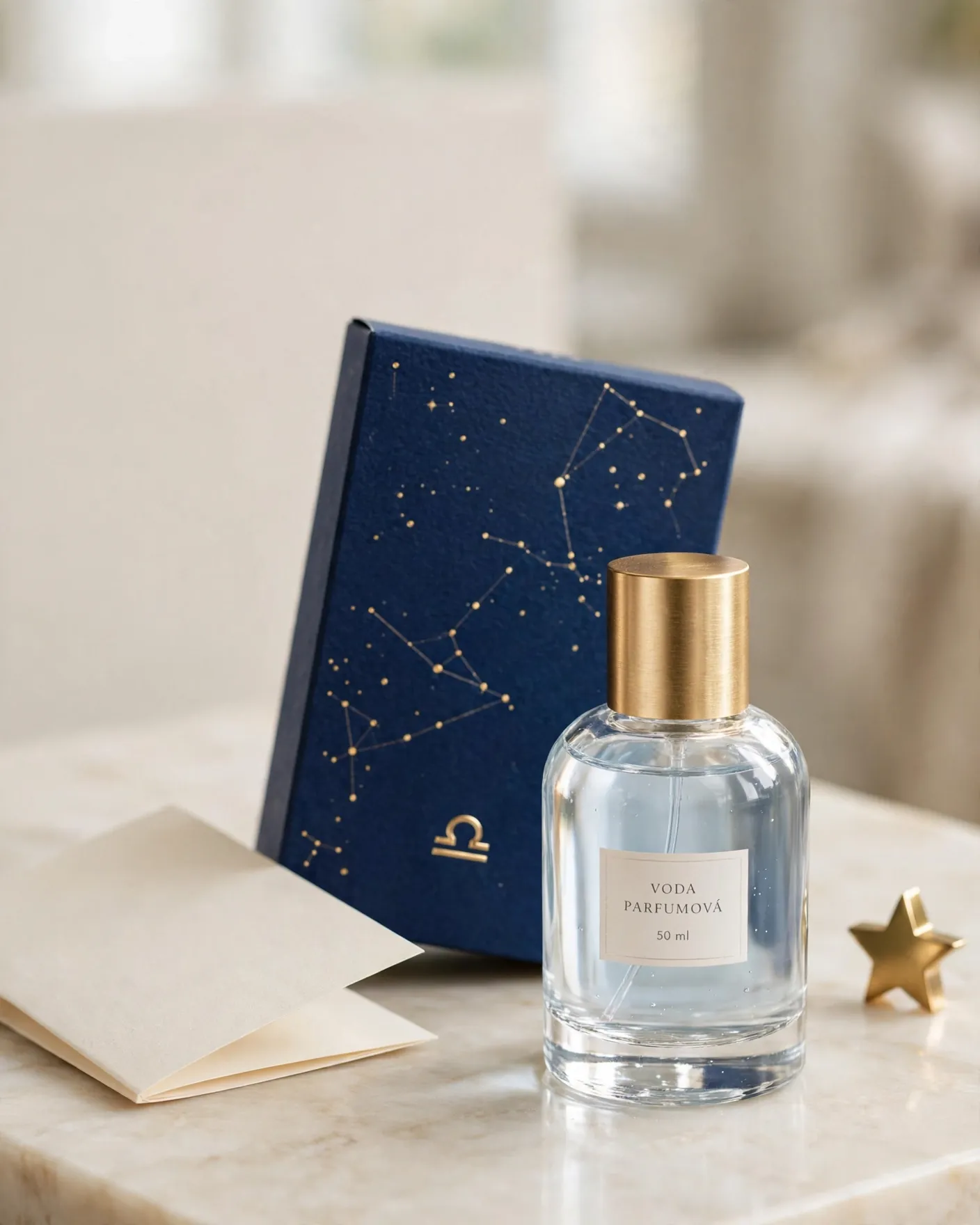 luxury cosmetic packaging with zodiac constellation details