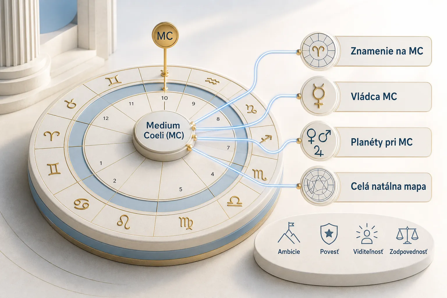 birth chart ruler guiding Medium Coeli through life areas and planetary aspects
