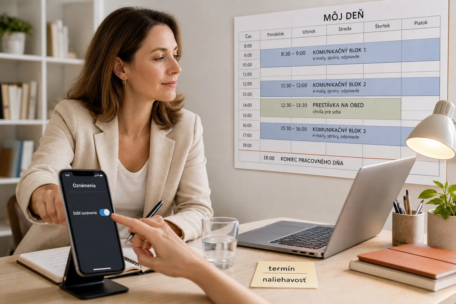person balancing a fast workday with a calm personal schedule