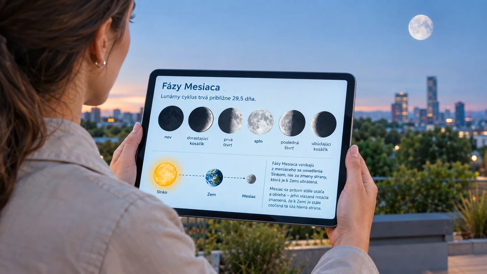 Moon phases observed from Earth
