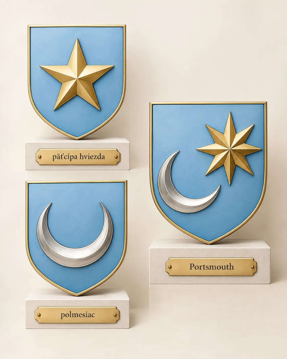 comparison of heraldic stars and crescents