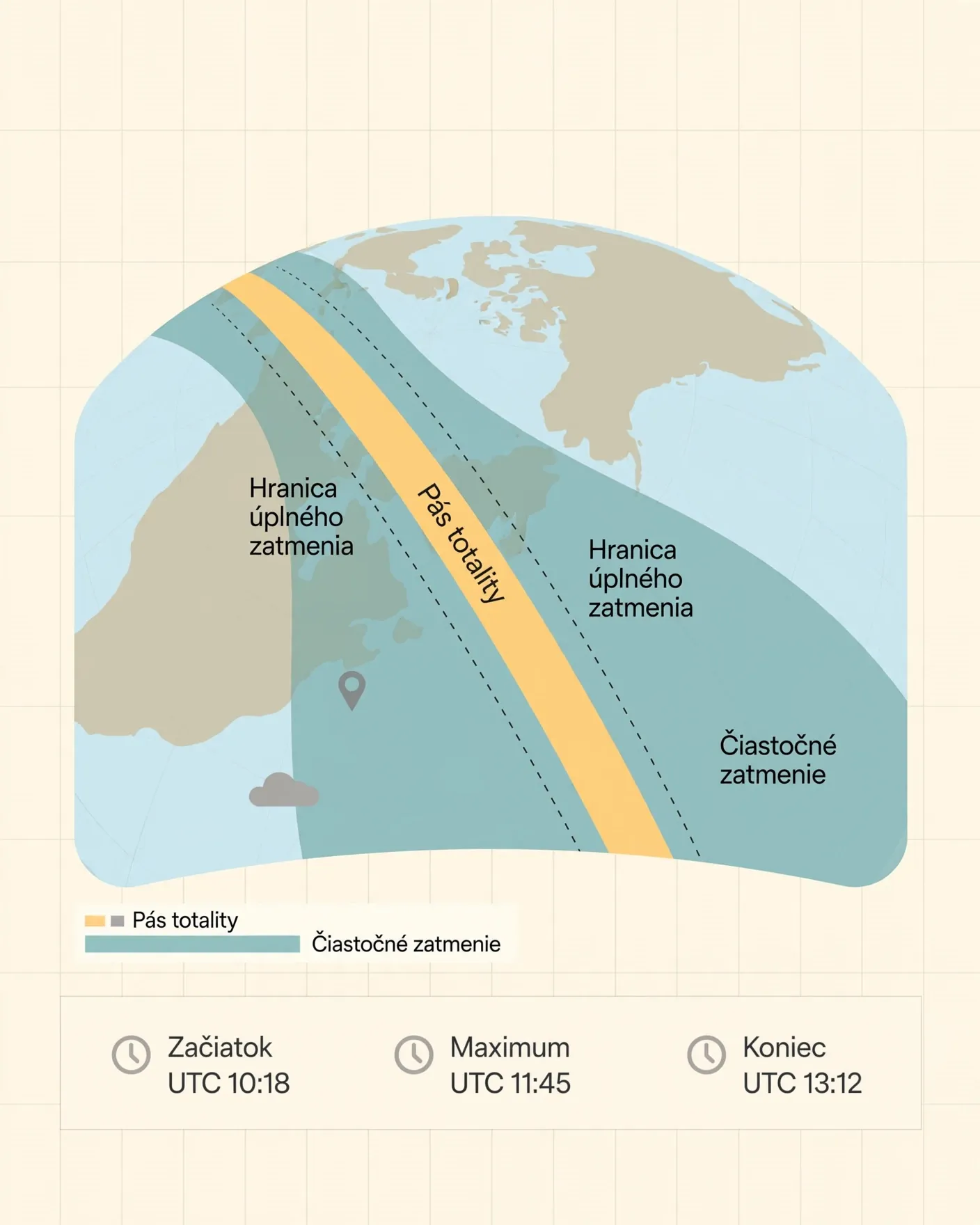 eclipse path map across Earth
