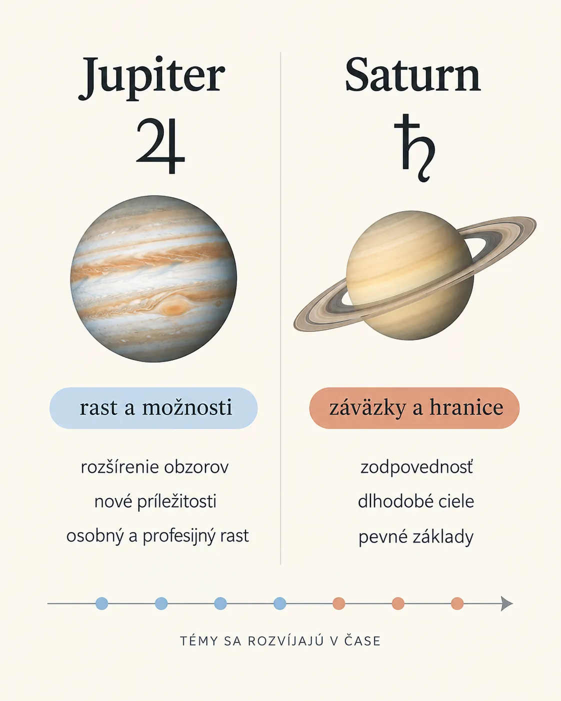 schematic comparison of Jupiter and Saturn transits