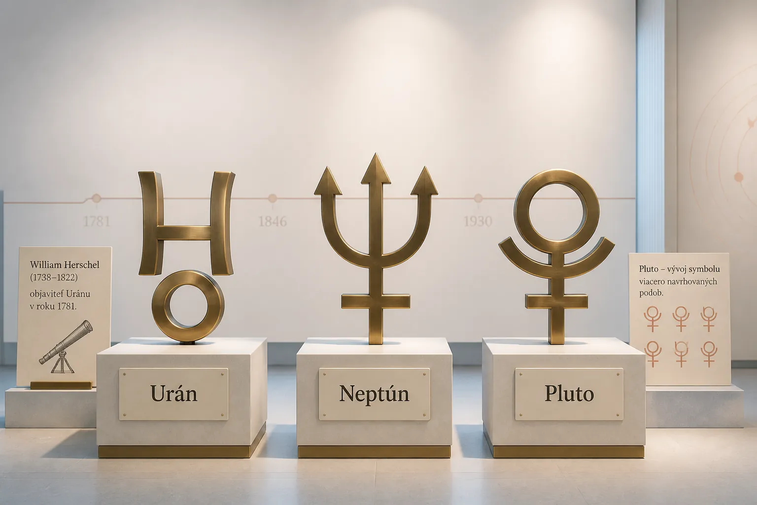 modern planetary glyphs for Uranus Neptune and Pluto