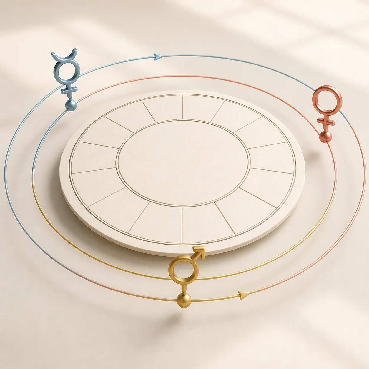 three fast planets orbiting a personal birth chart