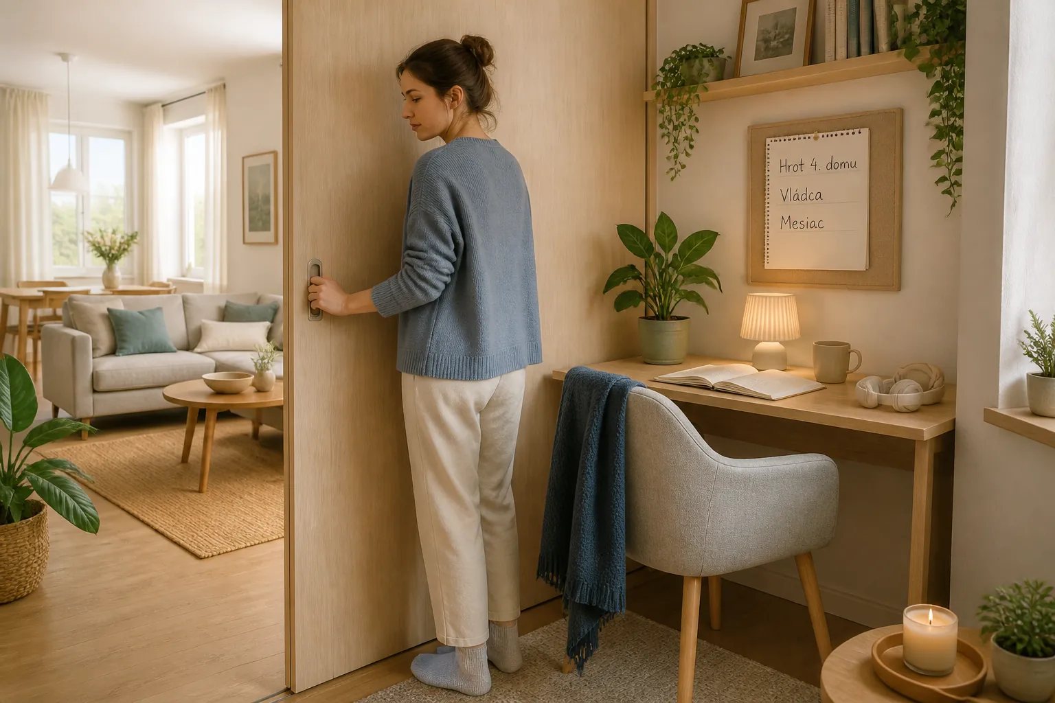 person creating clear boundaries and a restorative home routine