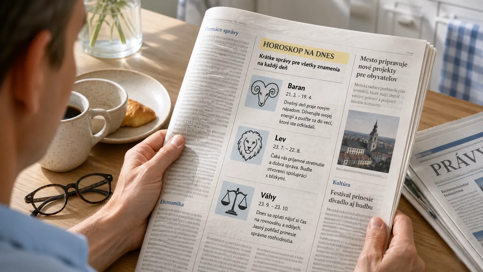newspaper zodiac column and horoscope cards
