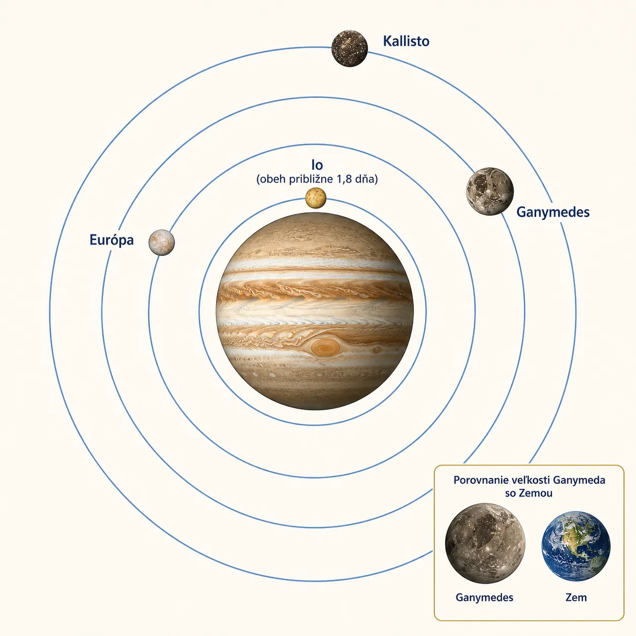 orbital paths of Io Europa Ganymede and Callisto around Jupiter