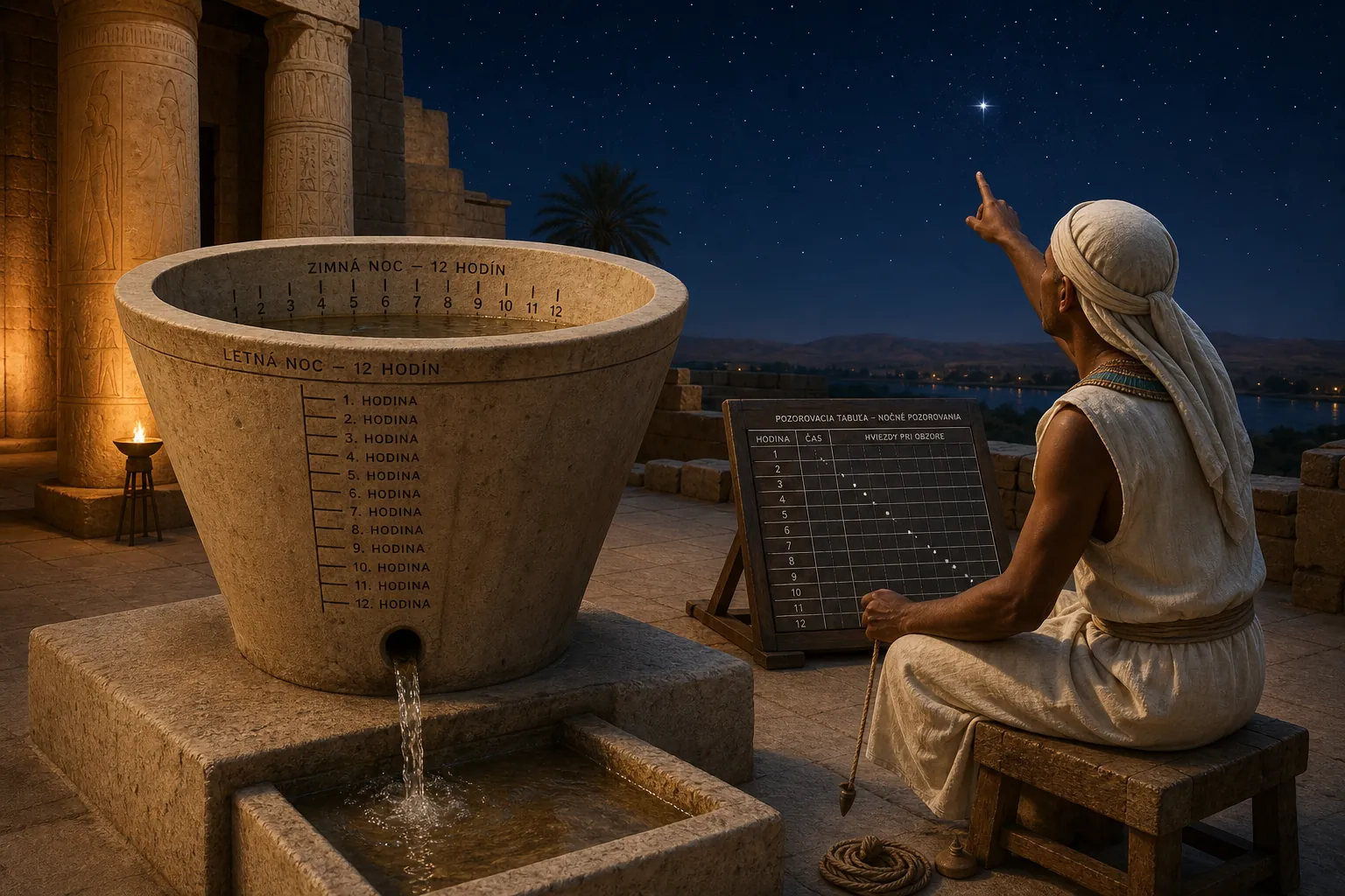 ancient Egyptian water clock used for night sky observation