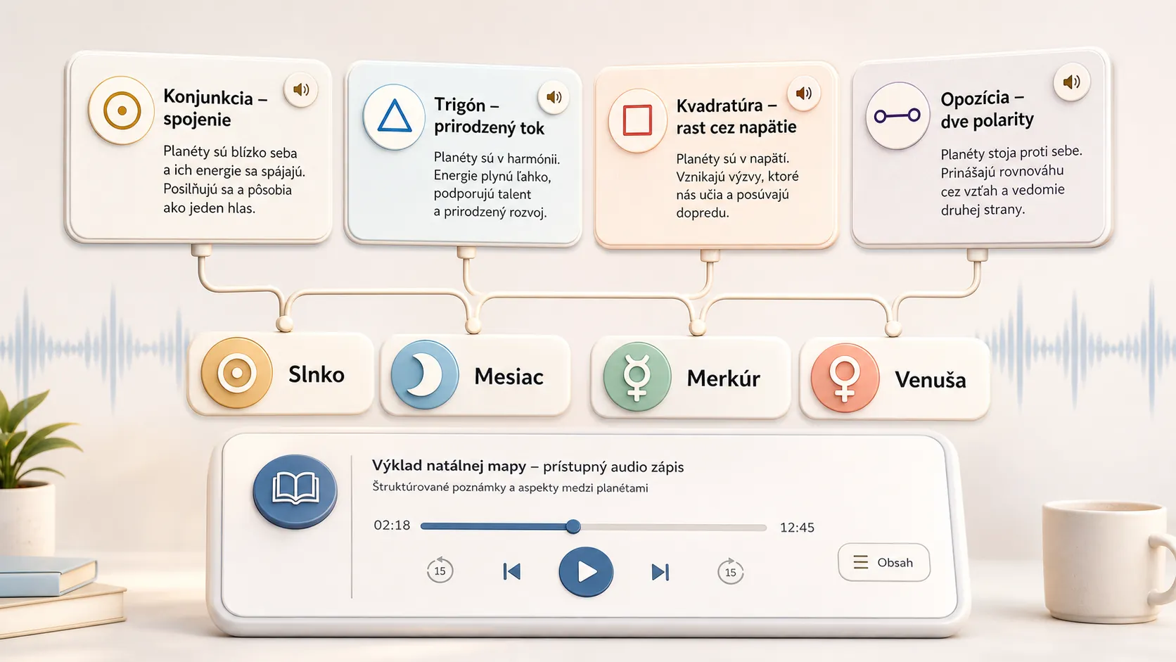 inclusive astrology reading with structured audio-friendly notes