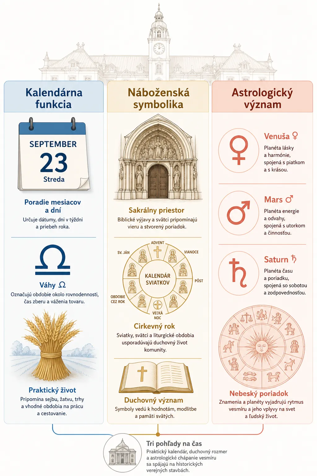 editorial infographic distinguishing calendar religious and astrological symbols