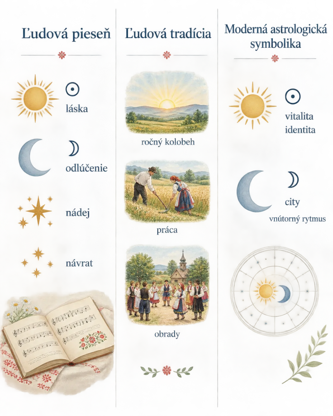 comparison of folk song symbols and modern astrology