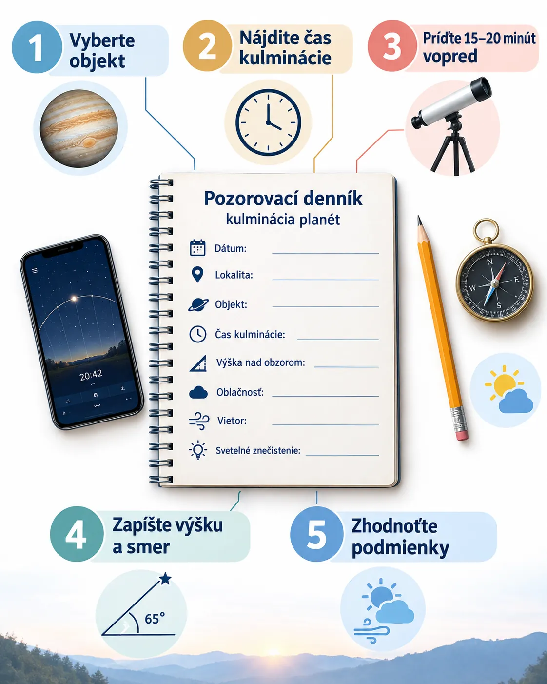 observation log for planetary culmination