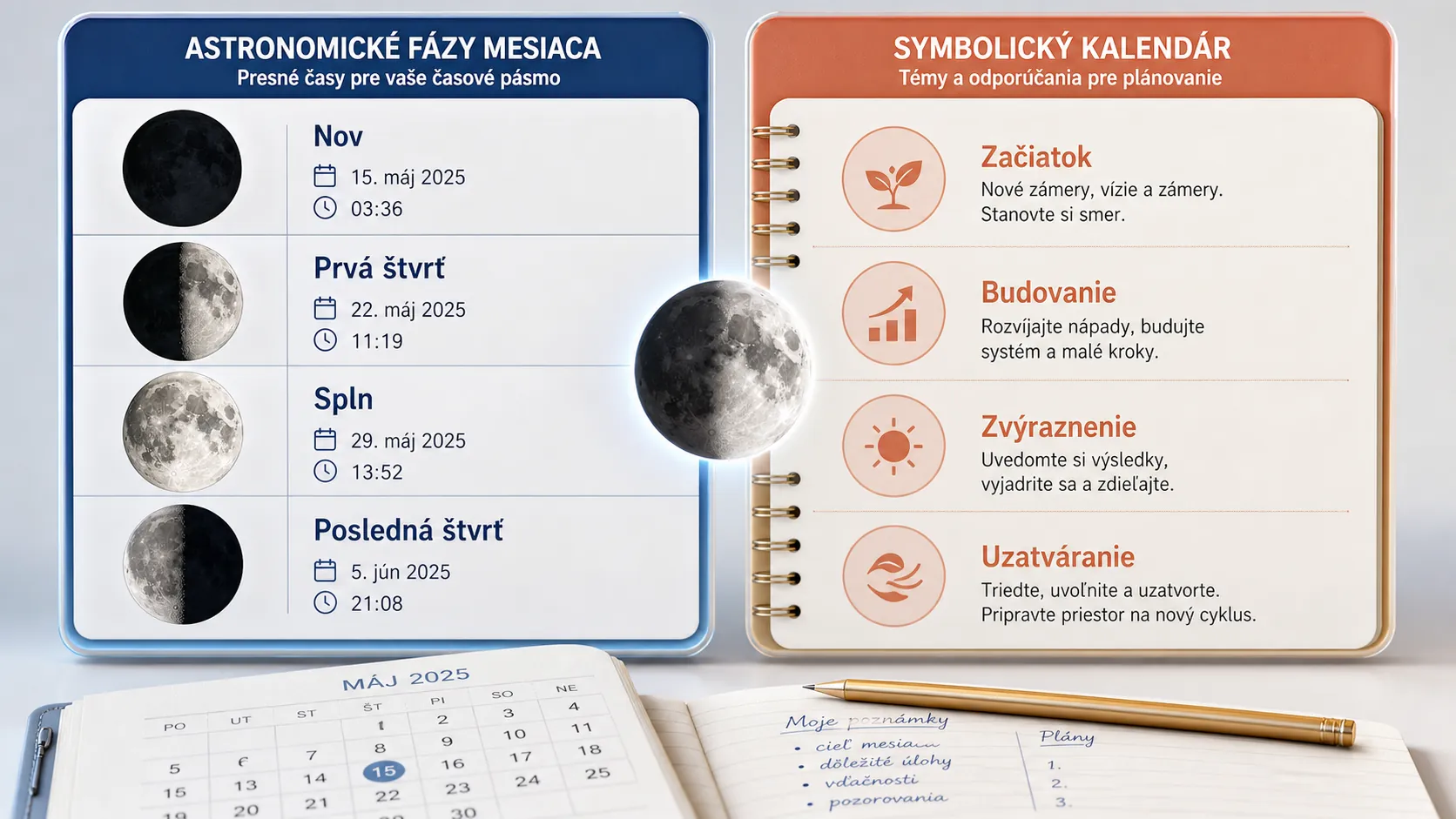 comparison of astronomical moon phases and symbolic astrology calendar
