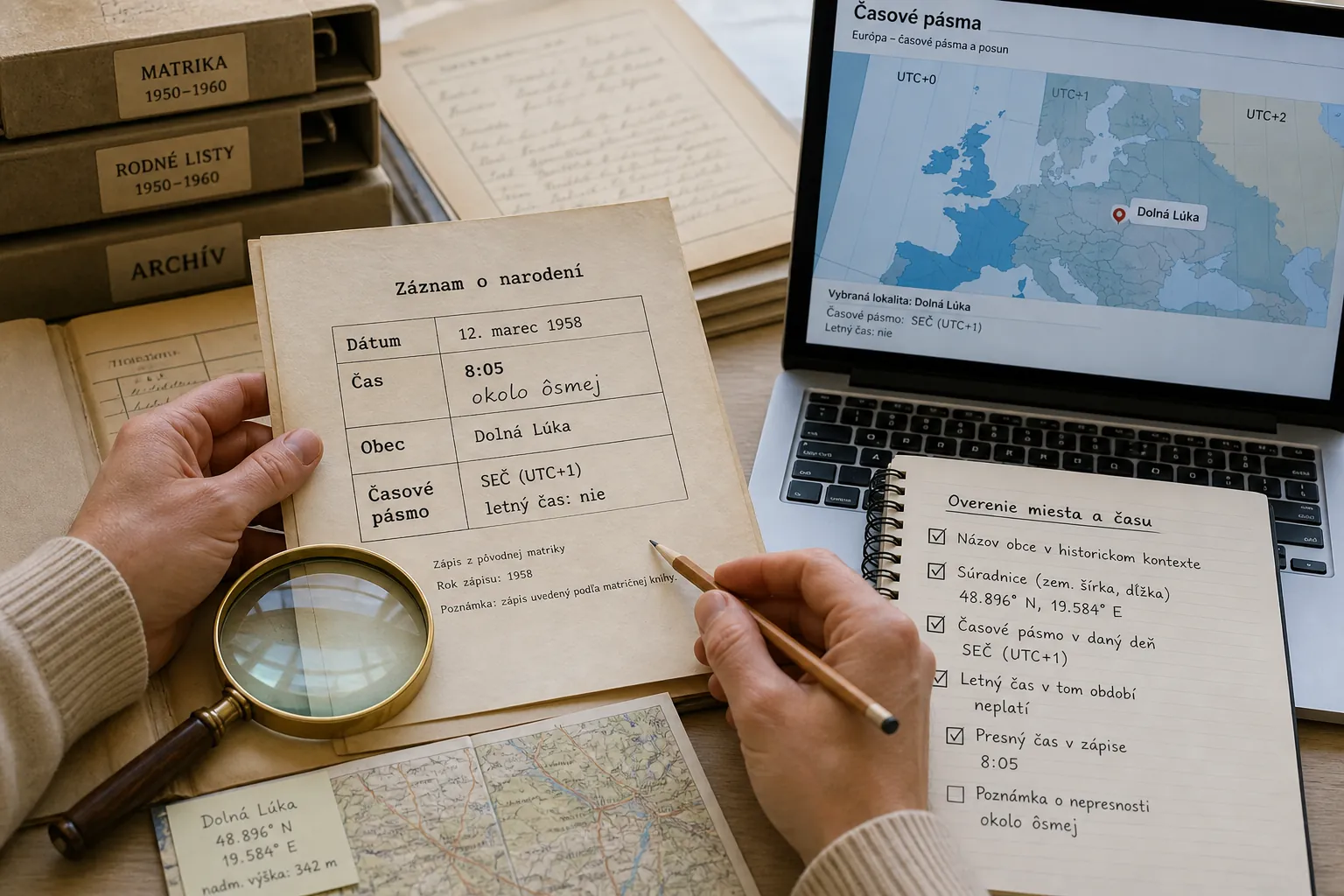 historical birth record and time zone verification