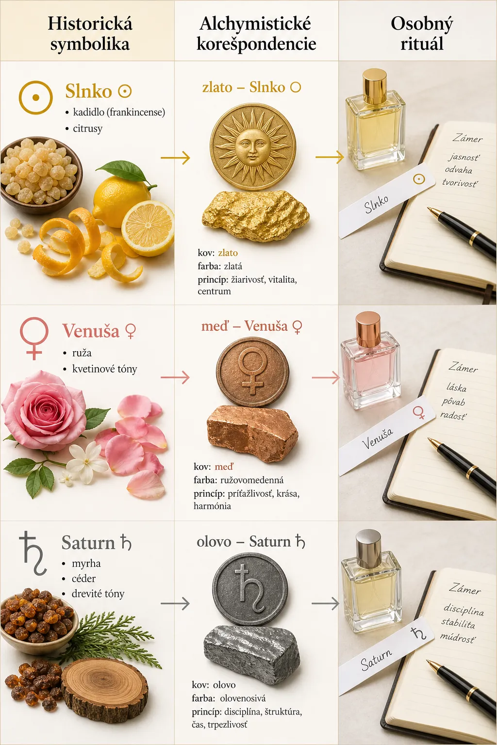 modern infographic linking planets with fragrance families
