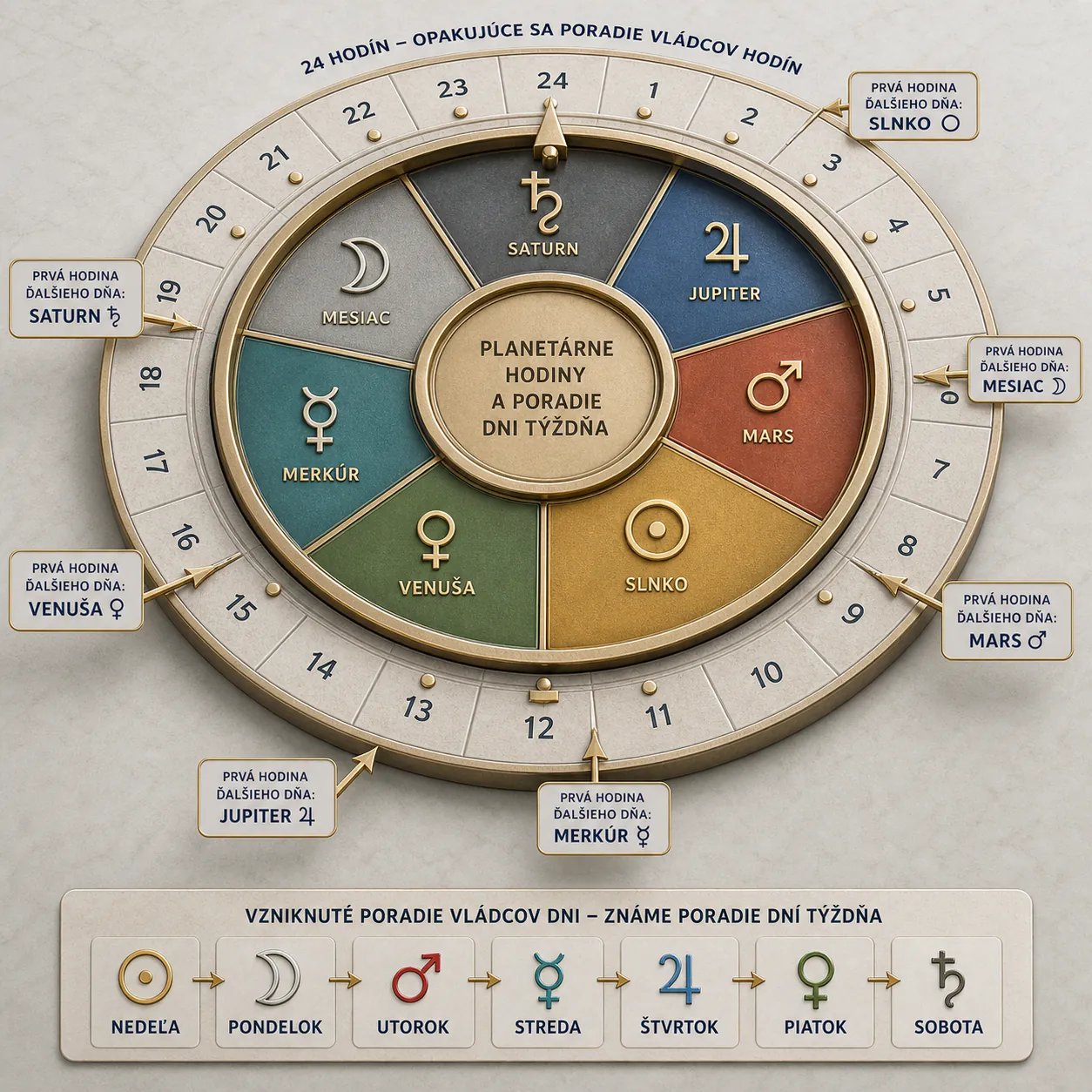 planetary-hour sequence explaining the order of the seven weekdays