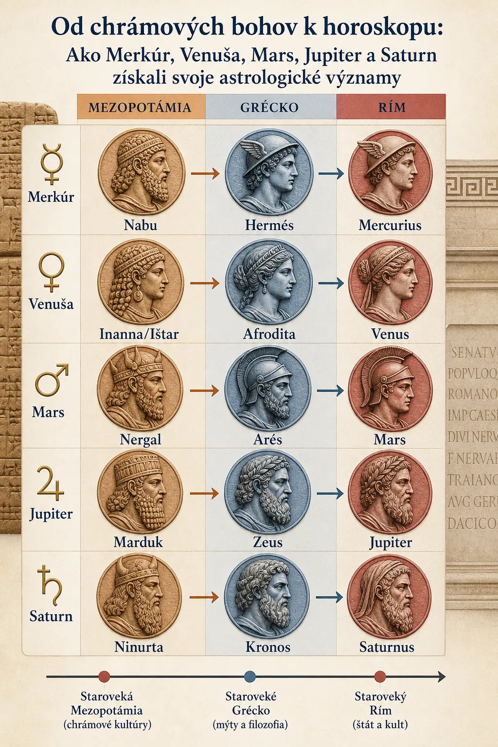 five planetary deities from Mesopotamia to Rome