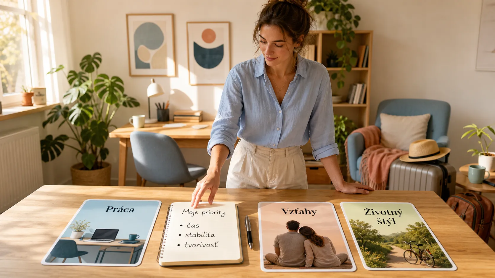 bright life decision scene balancing career relationship and lifestyle choices