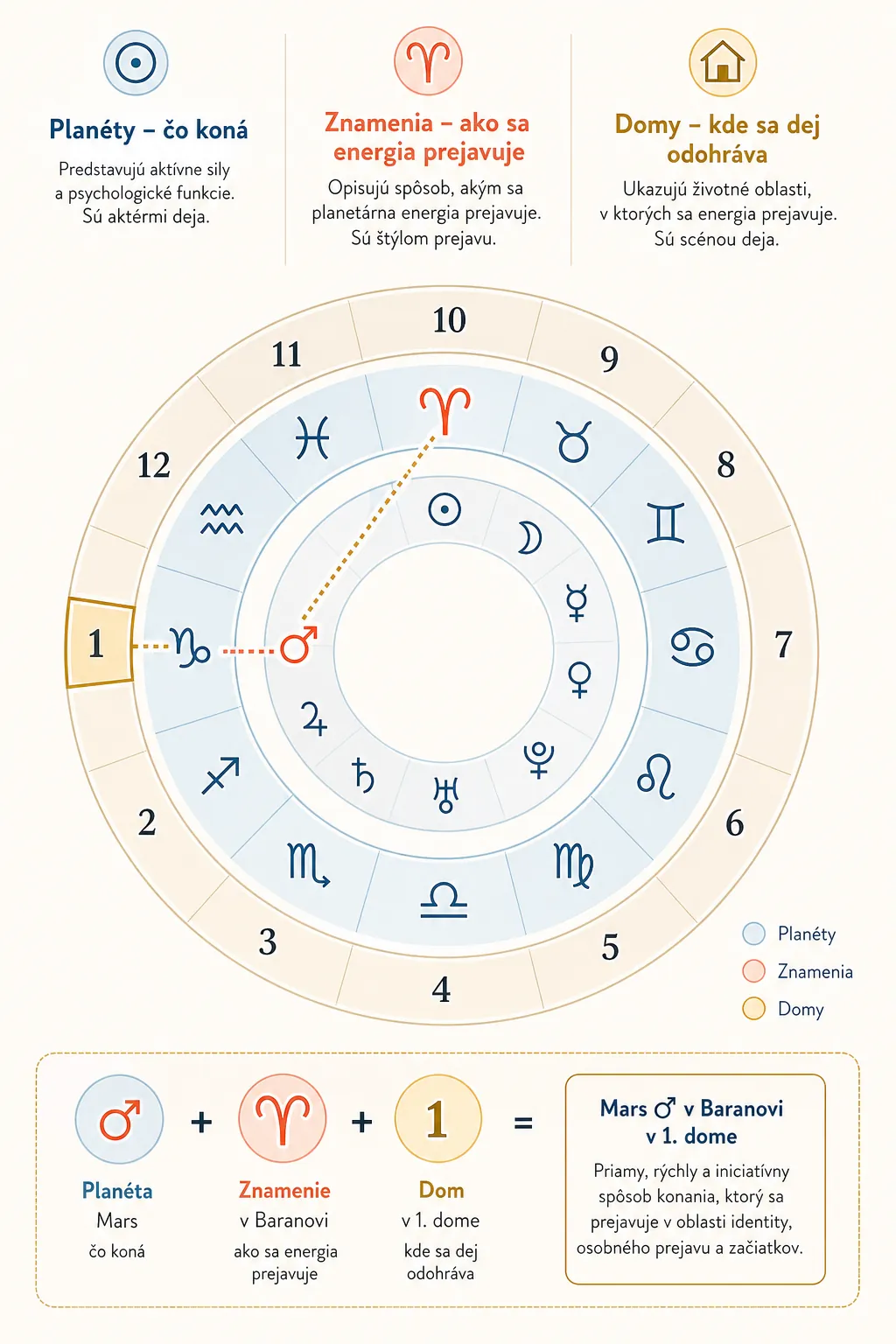 structure of a natal chart with zodiac signs planets and houses