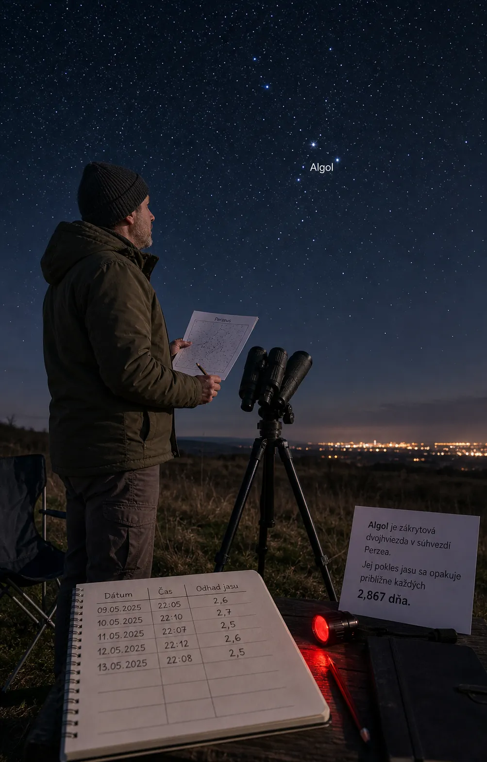 amateur observer comparing the brightness of stars