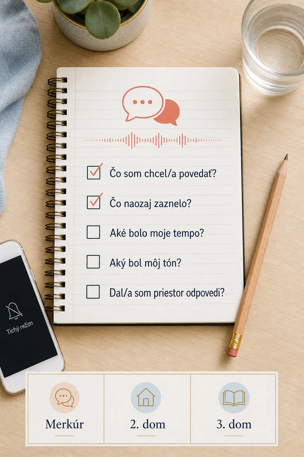 Slovak communication reflection checklist with Mercury themes