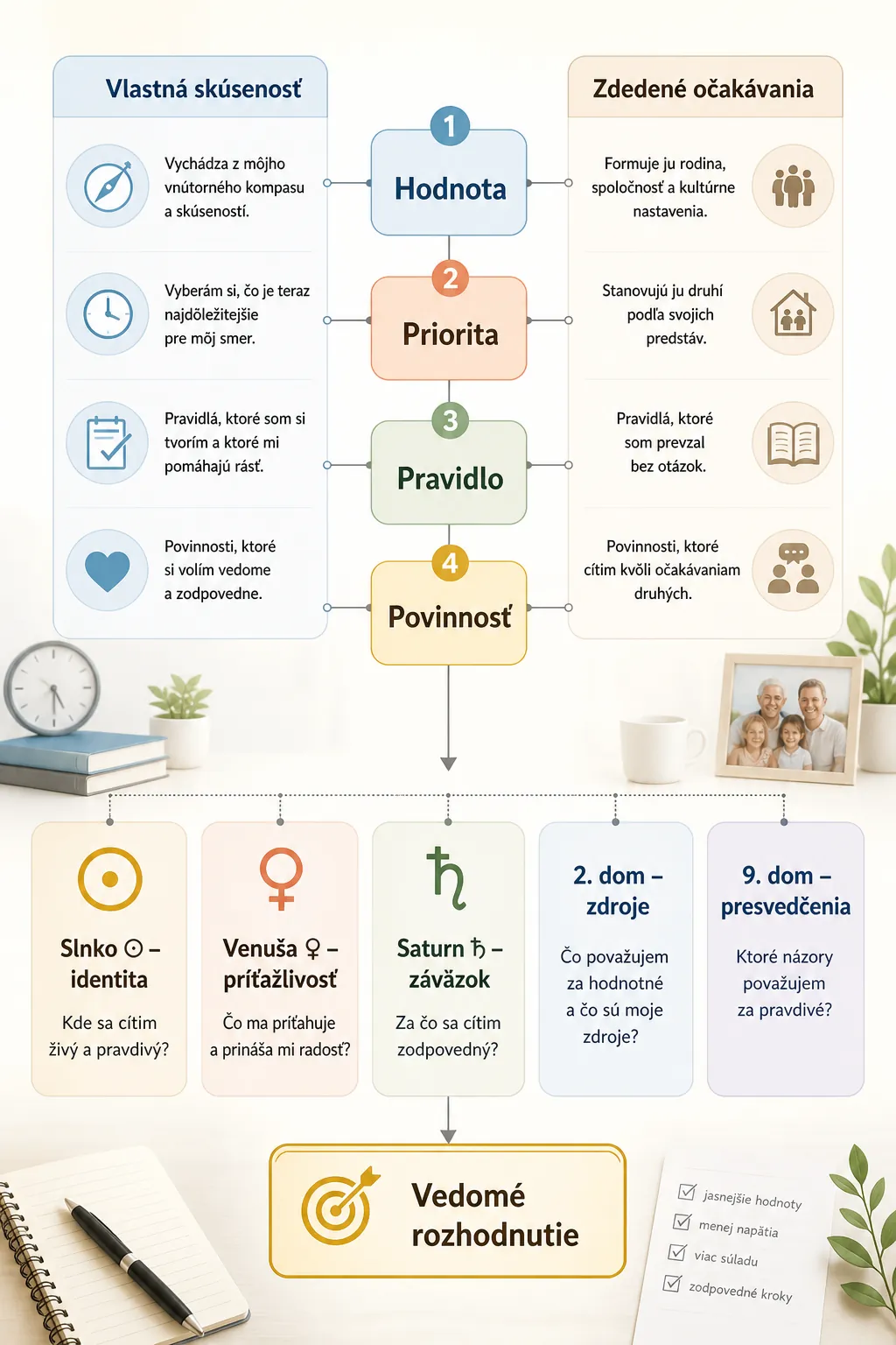 infographic comparing personal values and inherited expectations