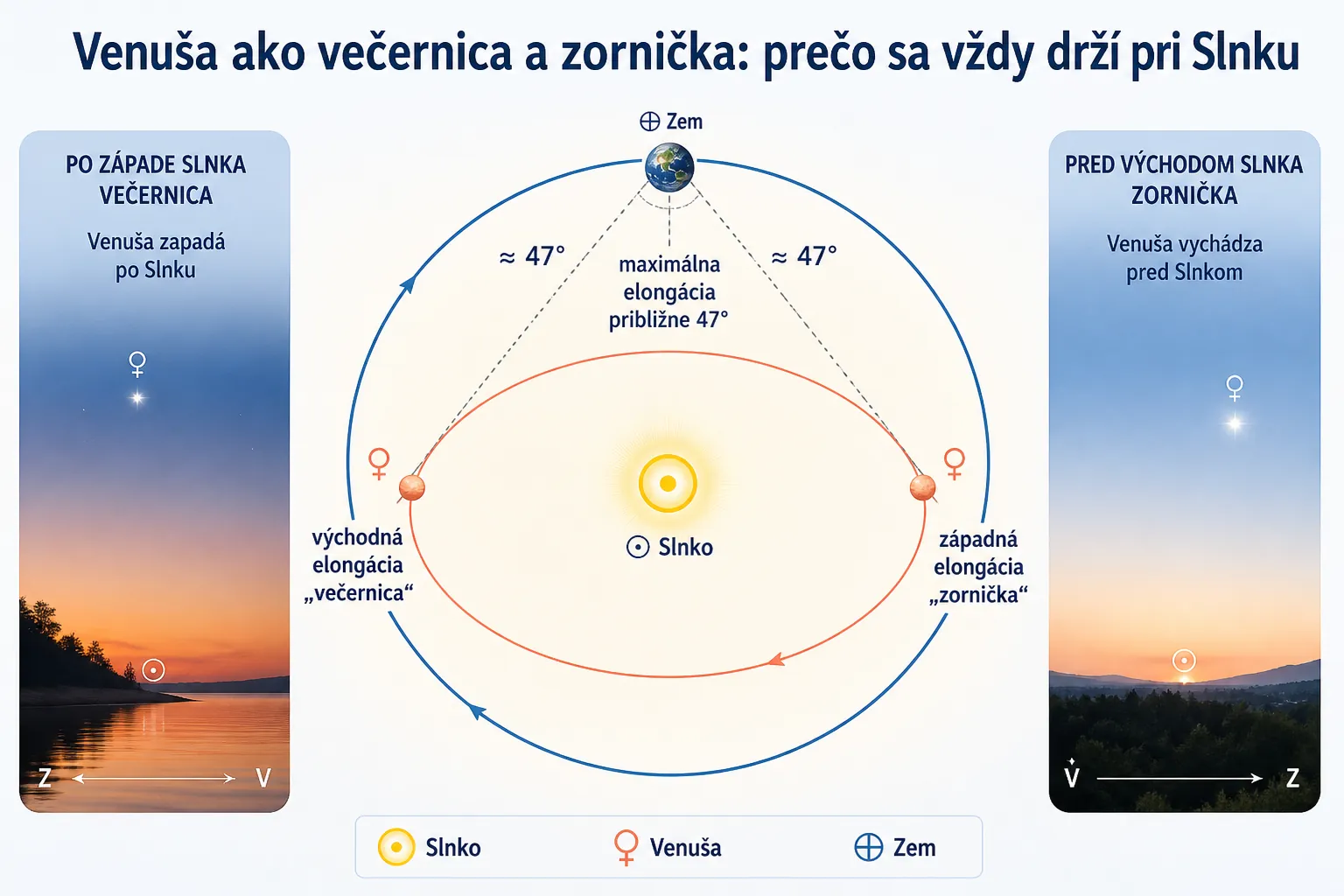 orbital geometry explaining the evening star and morning star