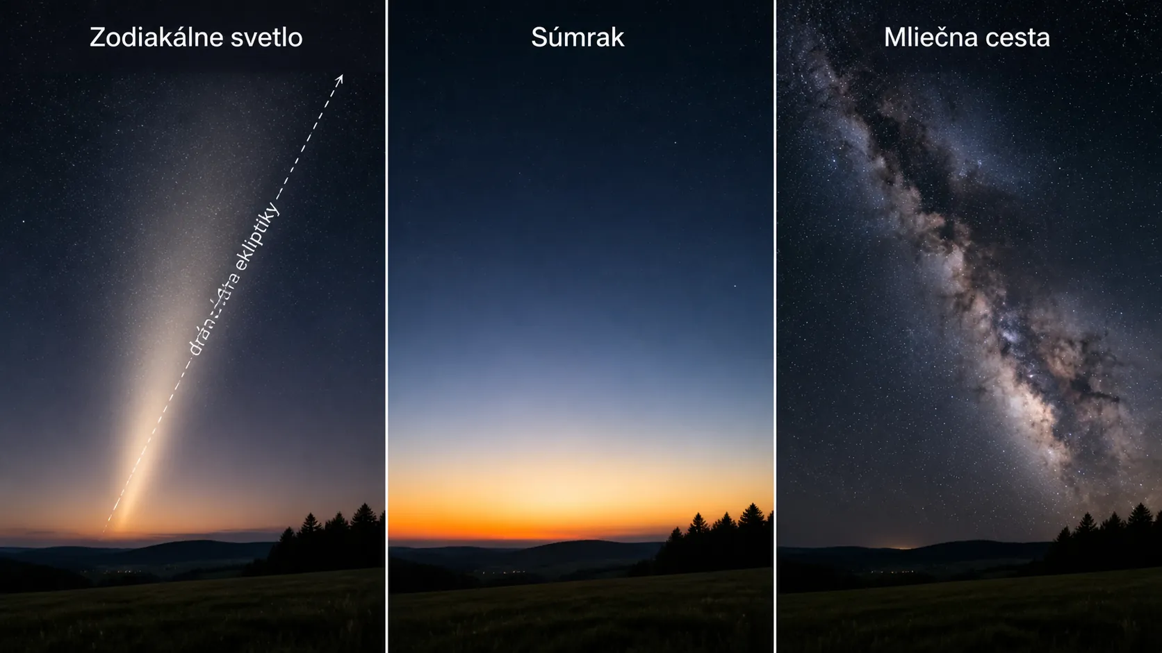 comparison of zodiacal light, twilight and the Milky Way