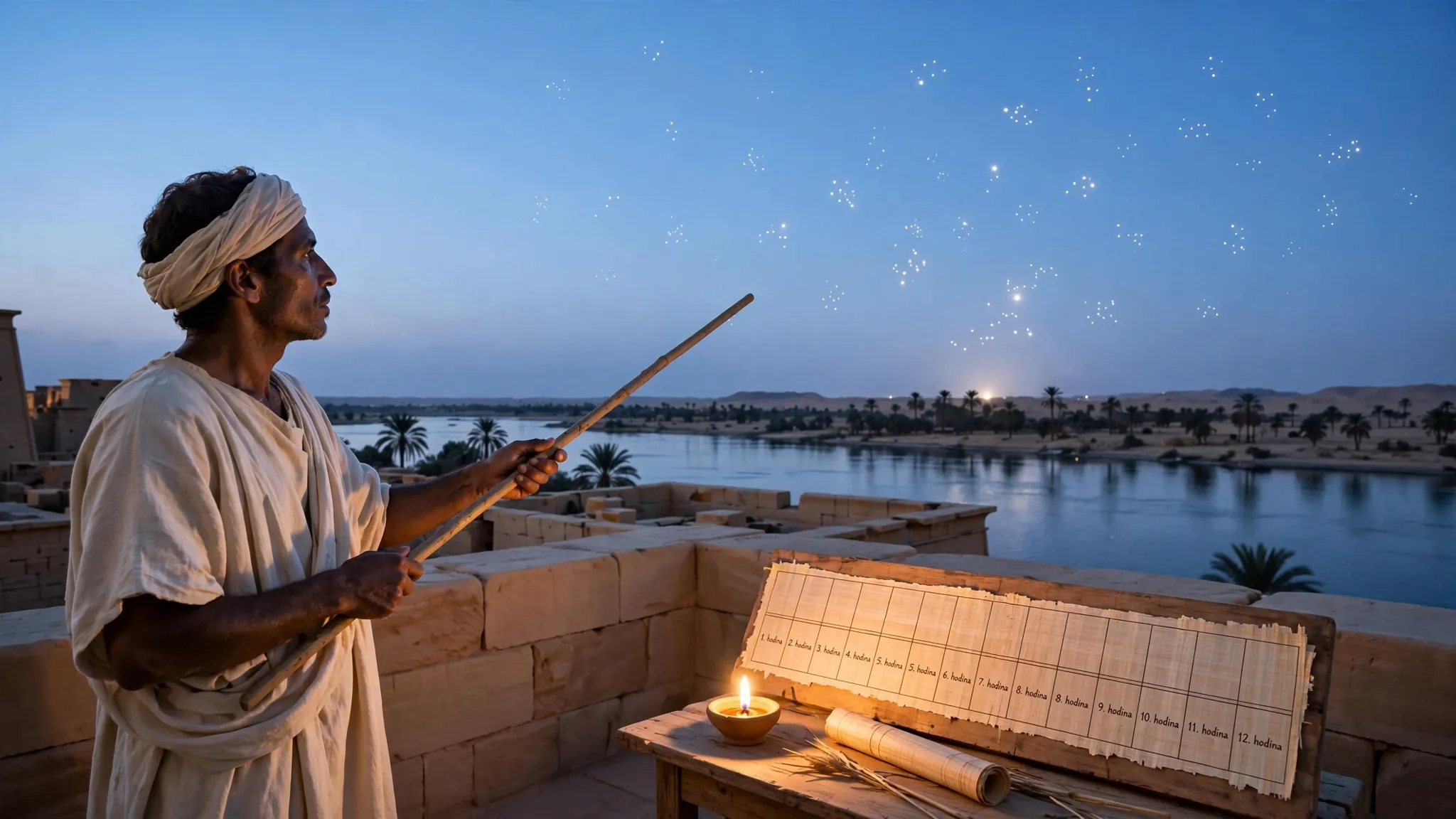 ancient Egyptian decans measuring the night sky