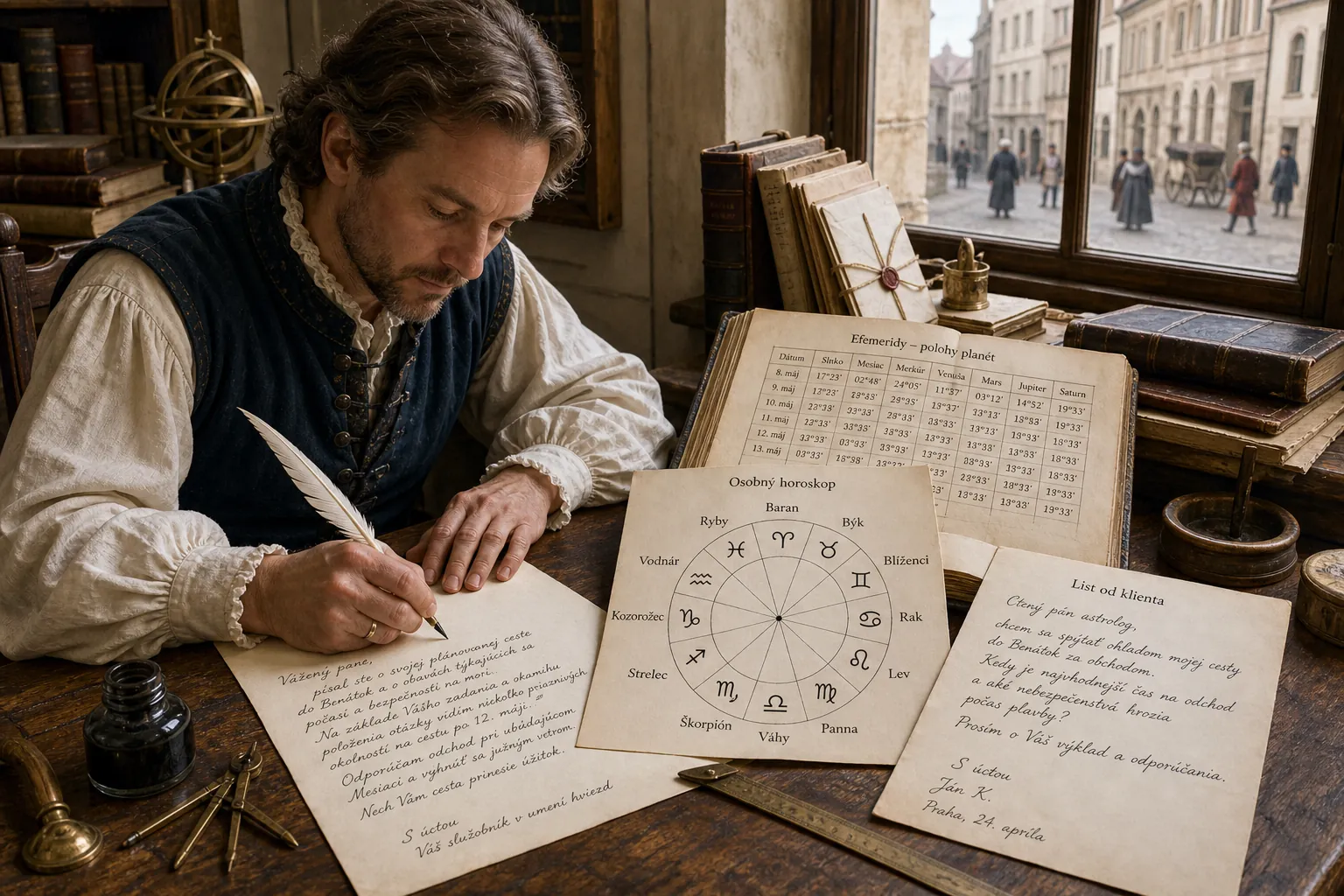 historical astrologer writing a personal horoscope letter