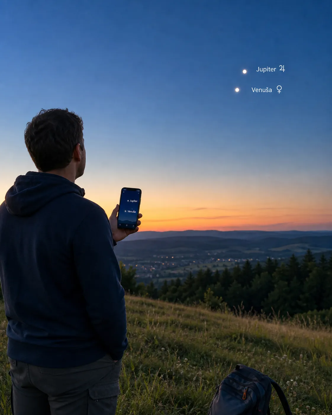 close planetary pairing above a Slovak horizon