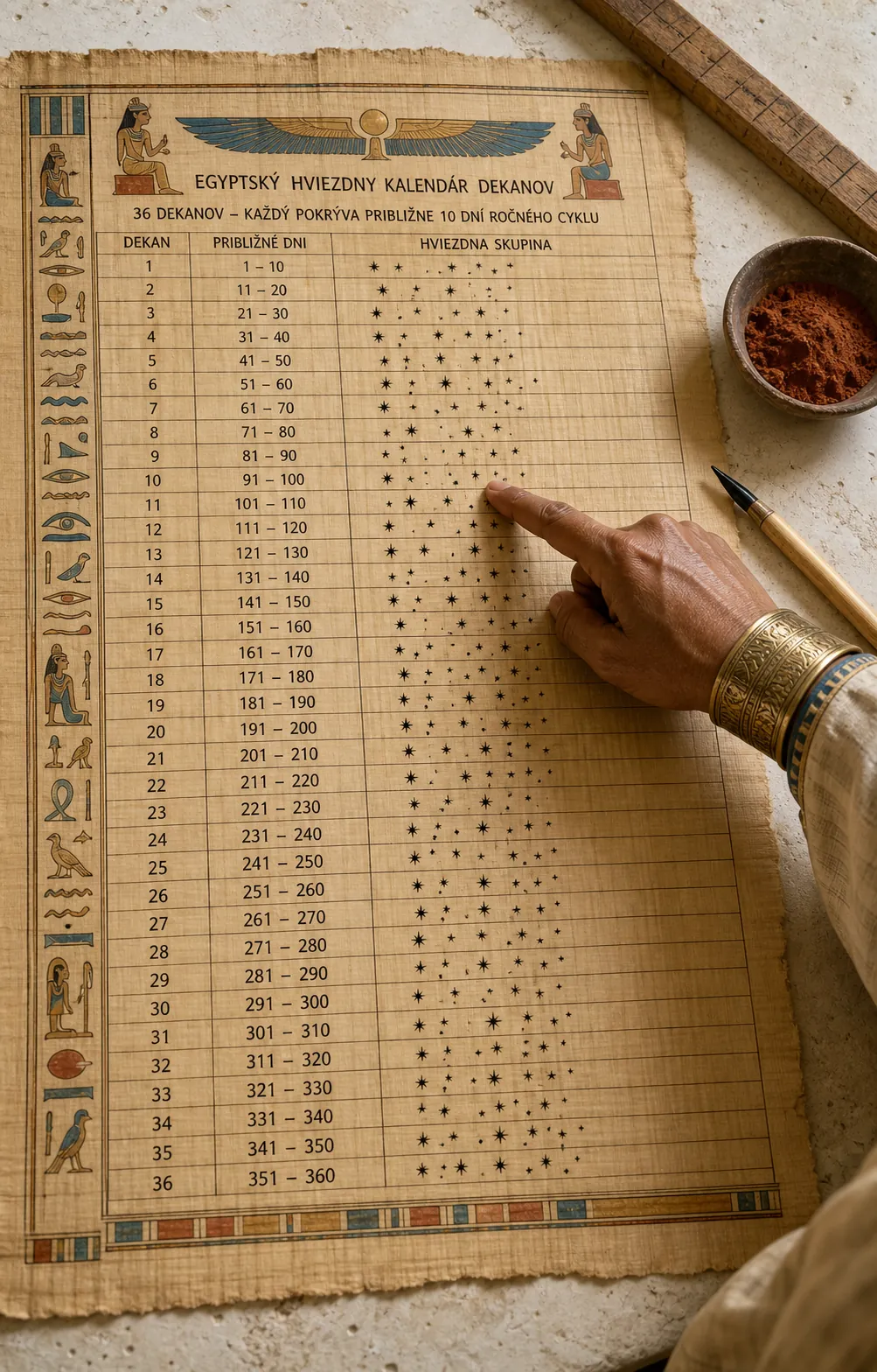 ancient Egyptian decan star calendar