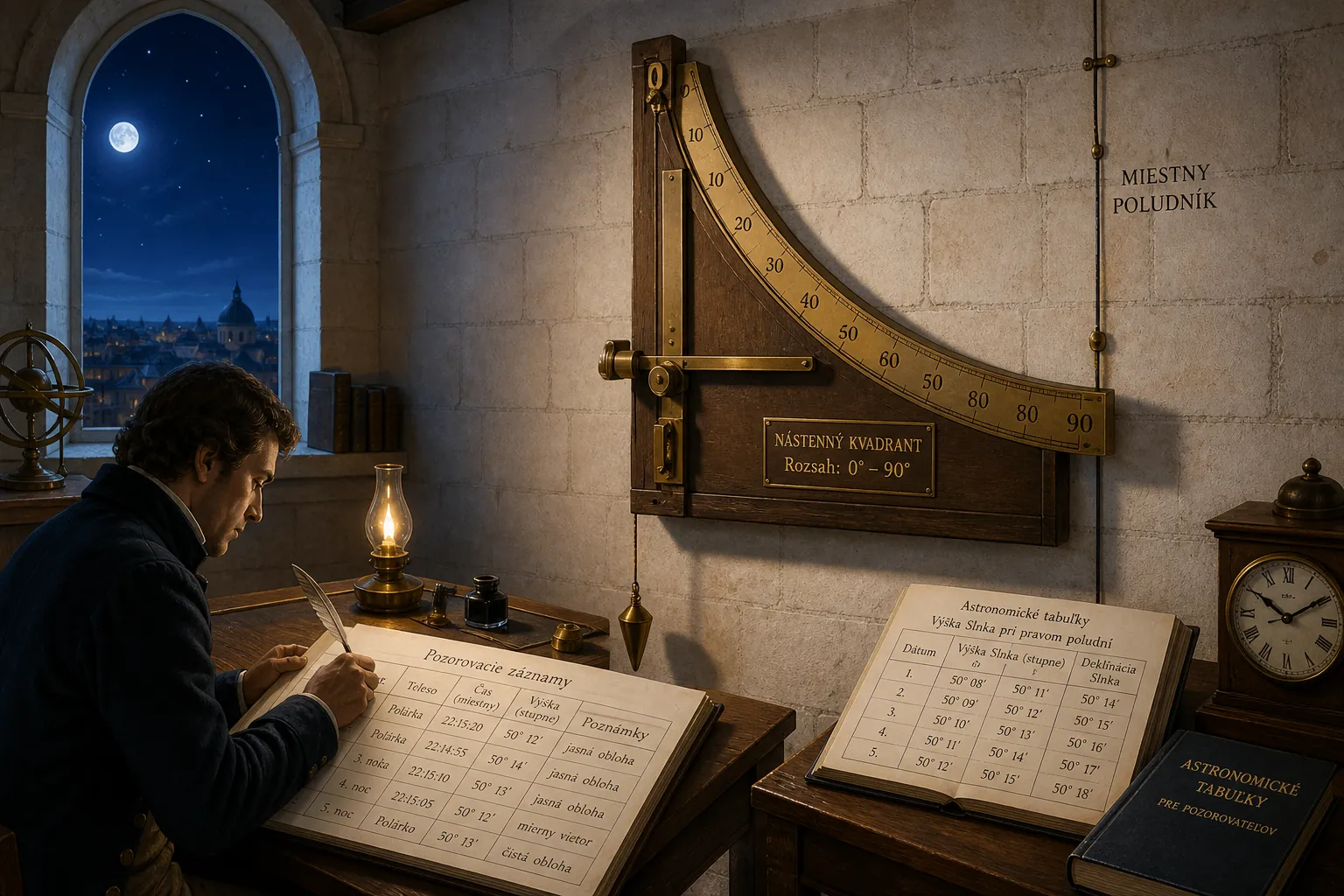 historical observatory wall quadrant and celestial measurement