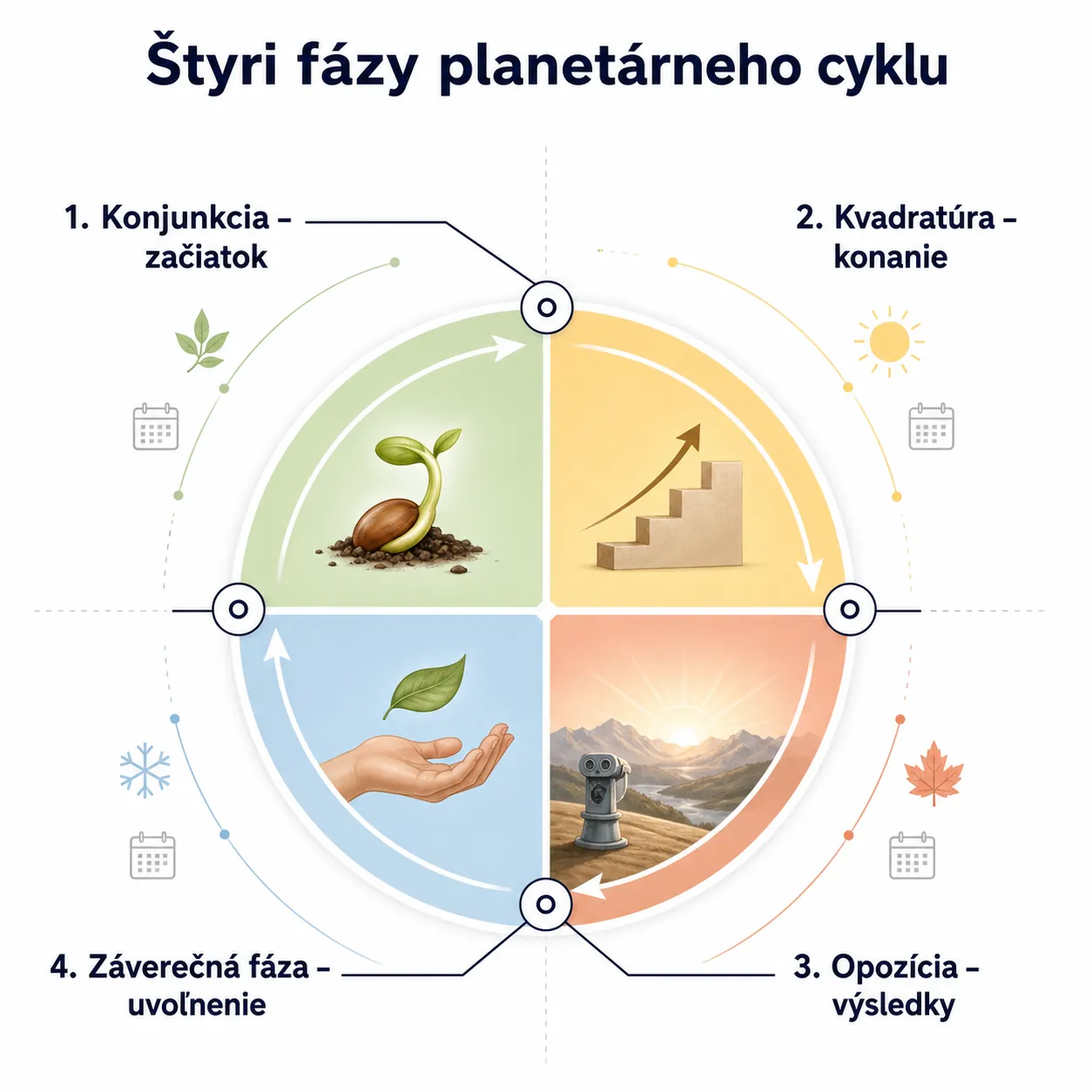 four phases of an astrological planetary cycle